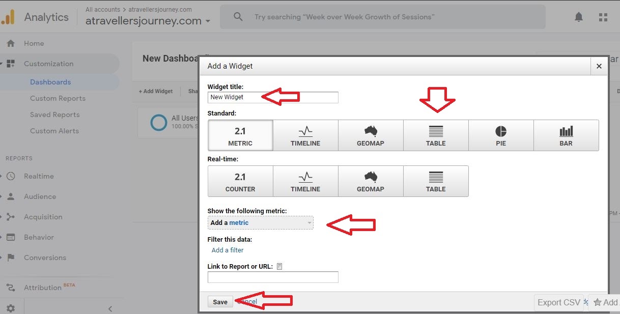 Google-Analytics-Dashboard-add-widget  