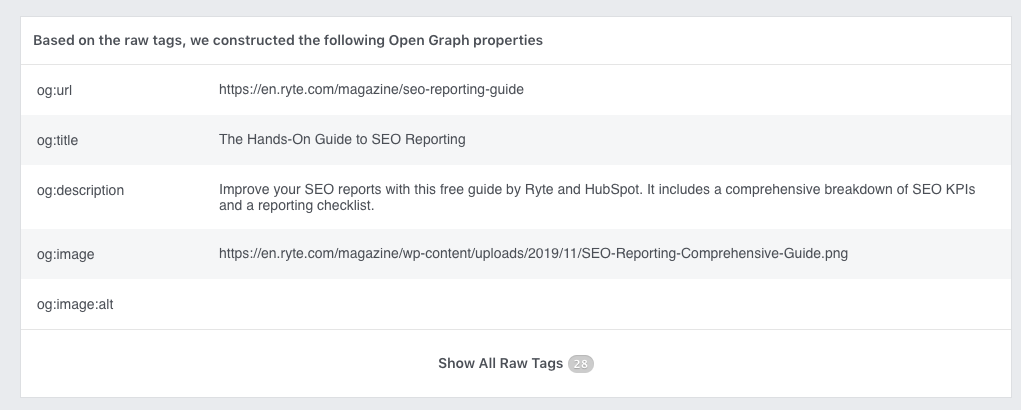 Facebook-Debugger-OG-tags twitter cards Twitter open graph tags open graph optimization Open graph Facebook CTR click-through rate  