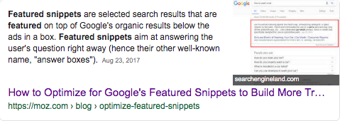 Featured-snippet-paragraph use Google serp features to recover traffic lost traffic lost organic search traffic how to recover lost traffic Google serp features  