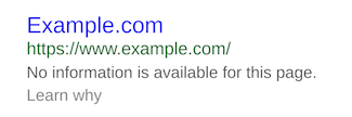 google-serp-no-information robots.txt noindex  