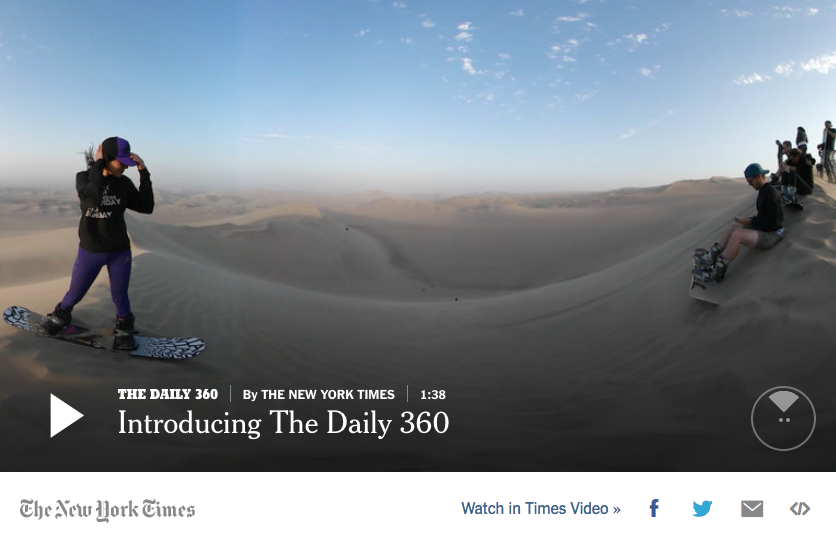 NYTimes social media Facebook 360 degree video 360 degree photo  