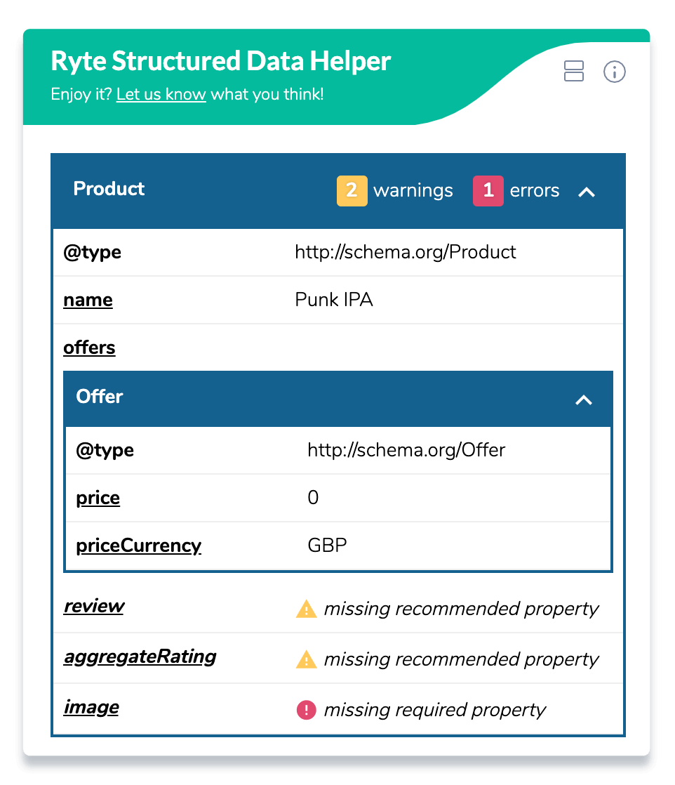 Ryte Structured Data Helper