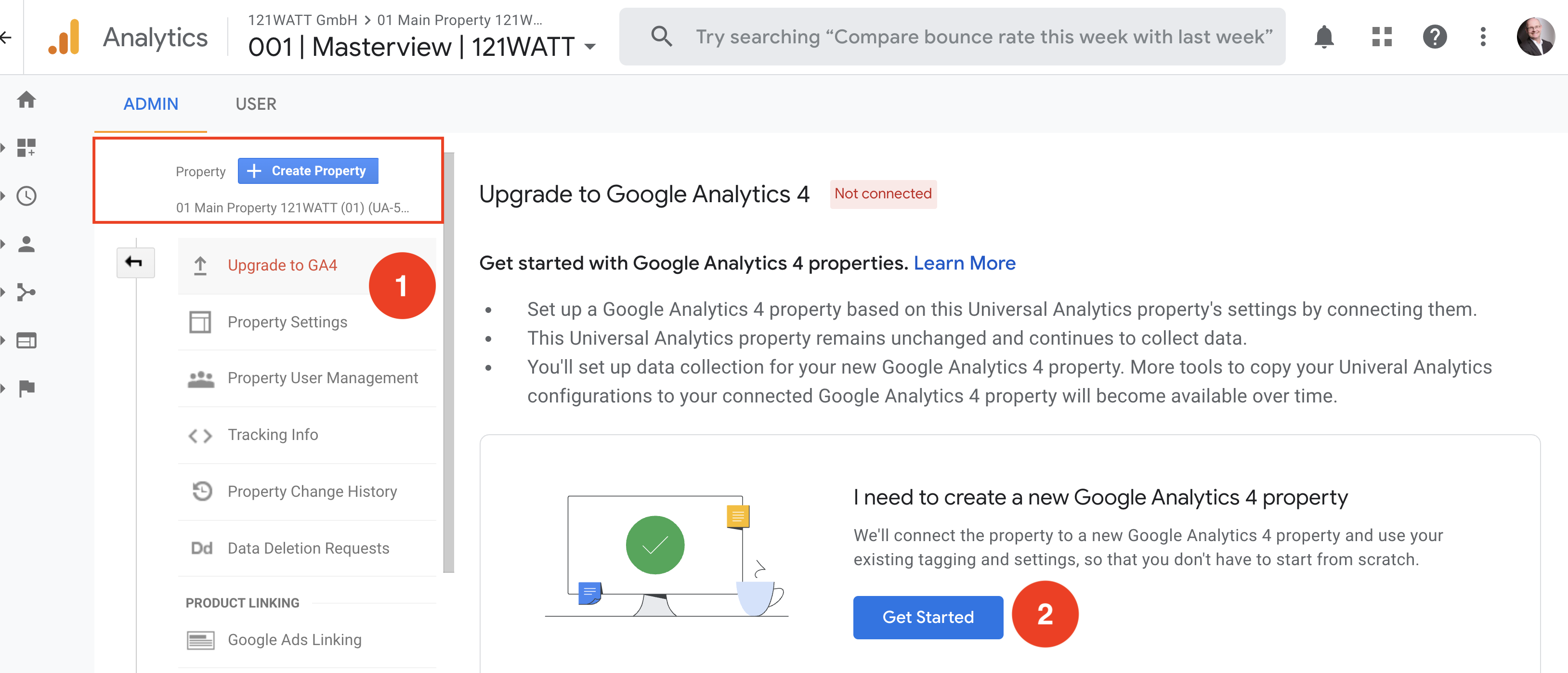 upgrade-google-analytics-4-ryte universal analytics Google Analytics 4 property Google Analytics 4 GA4 property GA4  