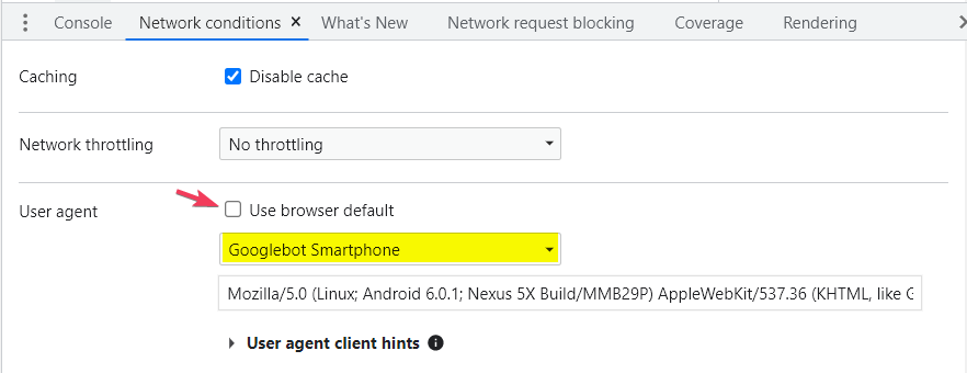 User-agent-settings-in-Google-Search-Console  